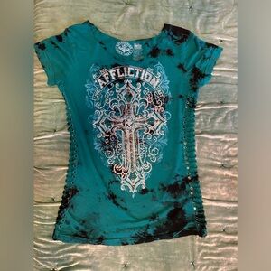 Affliction gemmed blouse? Not sure if I should call it a t shirt lol